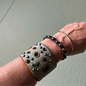 Balthazar leather studded bracelet cuff